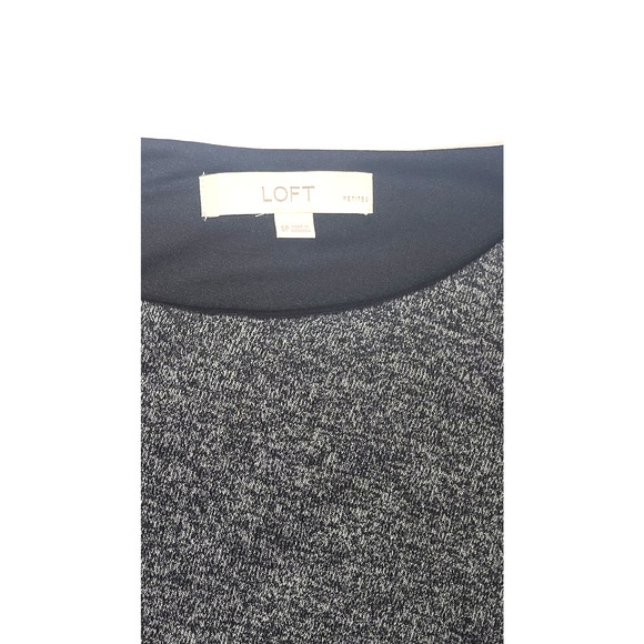 Ann Taylor LOFT grey knit small petite long sleeve dress - Picture 4 of 9